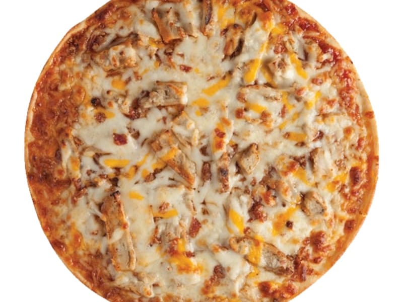 Creamy Tikka Pizza, Chicken (tikka), cheese, onion with creamy sauce & pizza sauce, Sufraq Karachi
