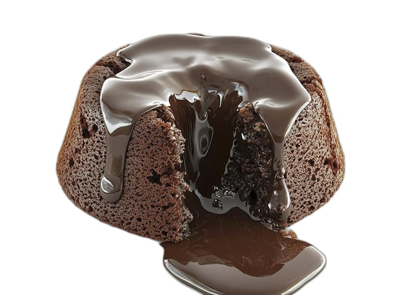 Molten Lava Cake, Warm chocolate cake with a gooey molten centre, Sufraq Karachi