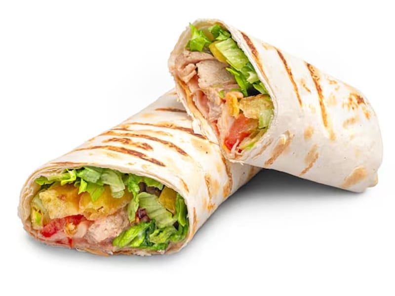 Sufraq Wraps, Soft tortilla wraps filled with crispy chicken, fresh iceberg, bold sauces and jalapeños, Sufraq Karachi