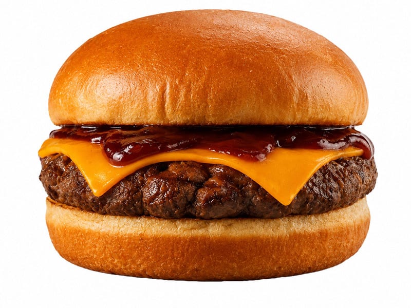 Smokey BBQ Beef, Beef patty, slice cheese, garlic mayo and BBQ sauce, Sufraq Karachi